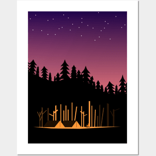 Camping Under the Stars in the Great Outdoors Posters and Art